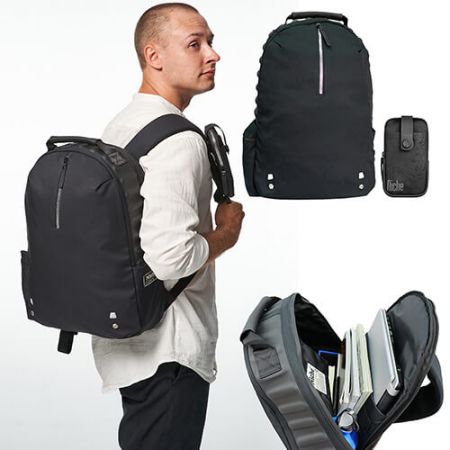 ขายส่งกระเป๋าเป้แบบสบาย ๆ พร้อมเบาะโฟมอัด, หัวเข็มขัดแม่เหล็กสำหรับกระเป๋ามือถือ - EVA Protect 15.6" Laptop Backpack USB Charge Port Travel School Bag with Magnet system fitting Mobile Pouch, Ultra Light Weight Fabric with Great Water Repellent.
